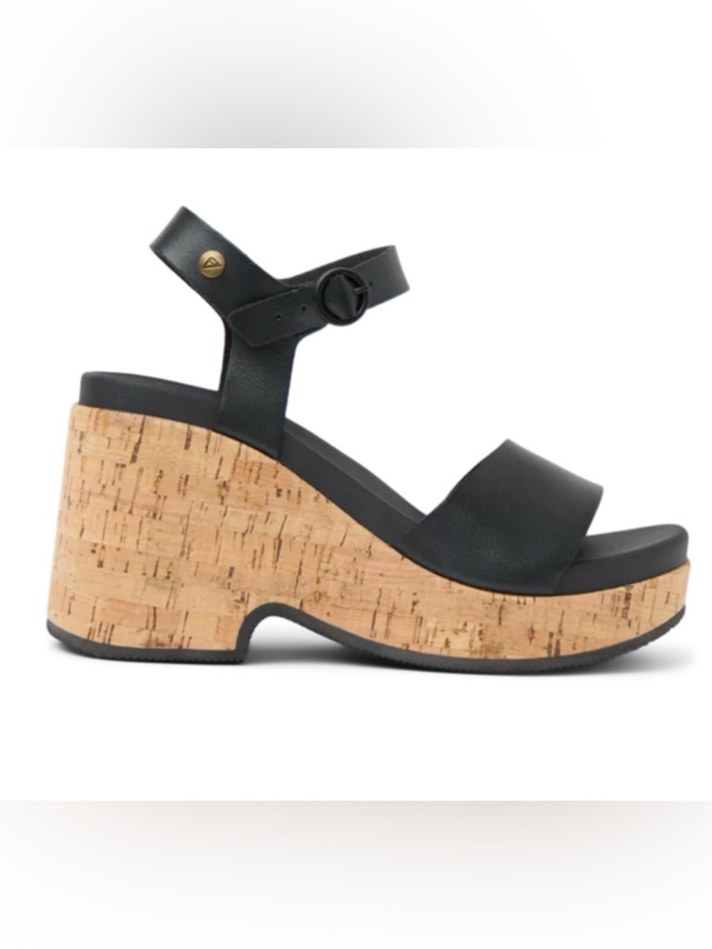 Reef Black Cork Platform Sandals - Picture 9 of 13
